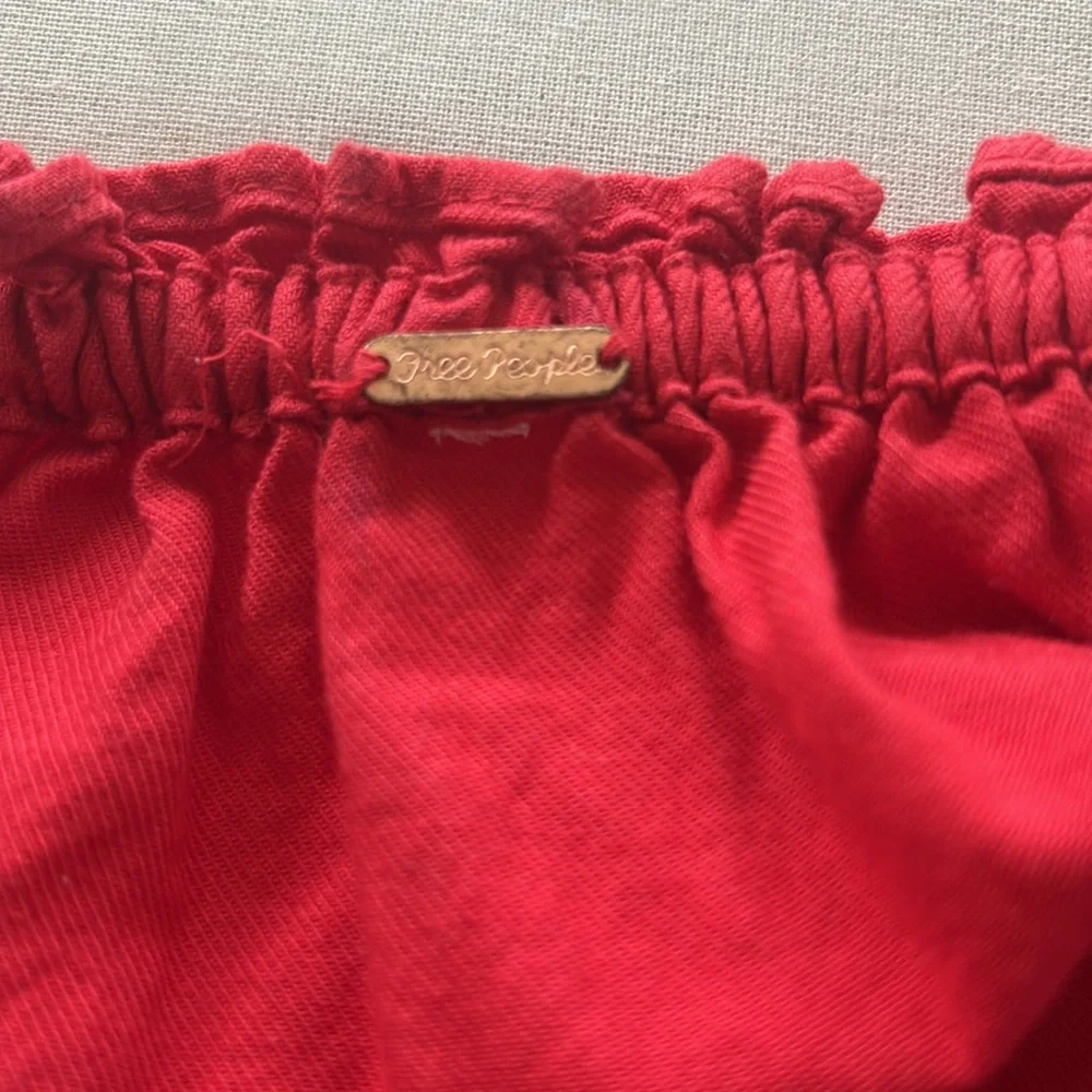 Free People Vibrant Red Cotton Dress in excellent condition